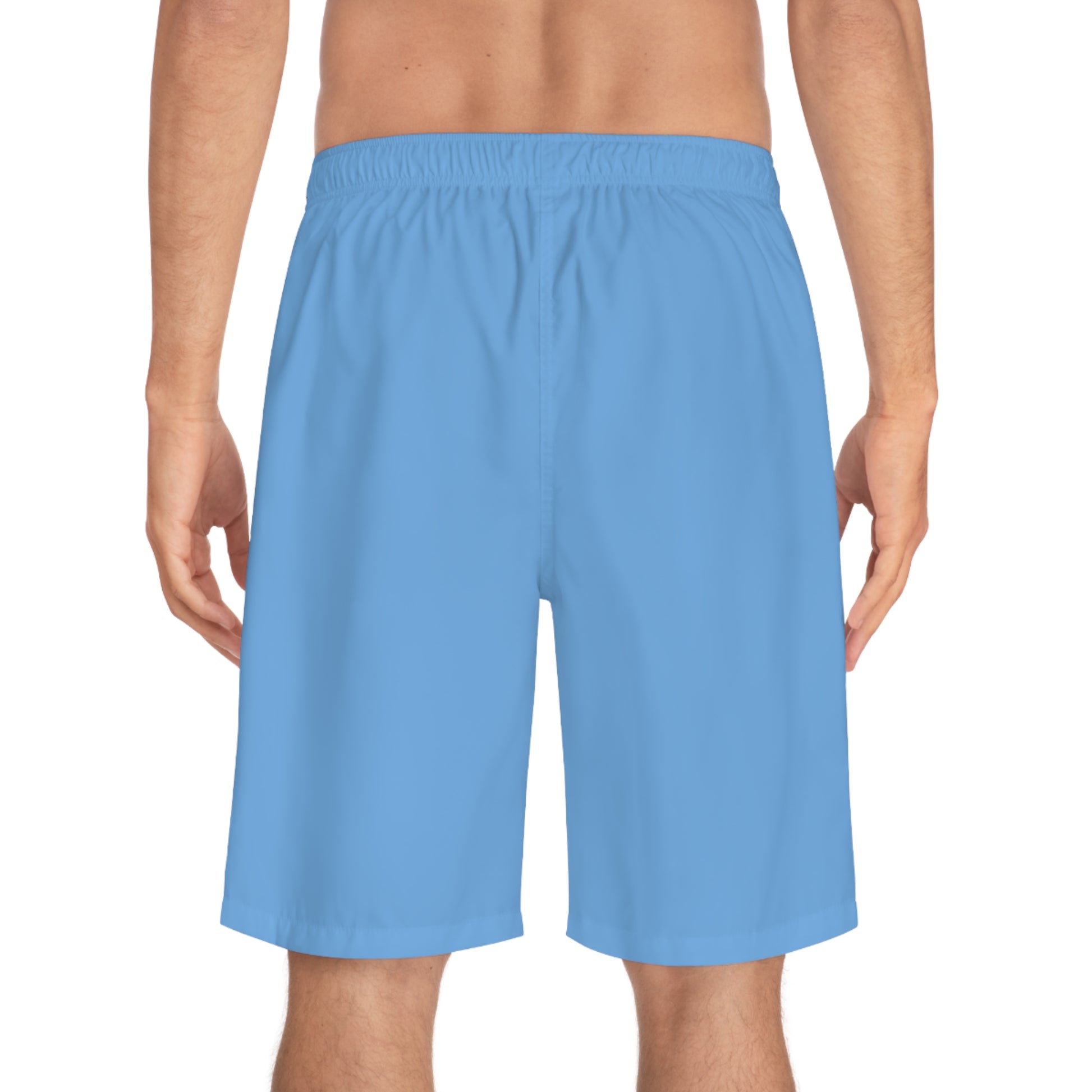 Sandy Grave Peace Palm swim trunks lifestyle — Florida beach board shorts