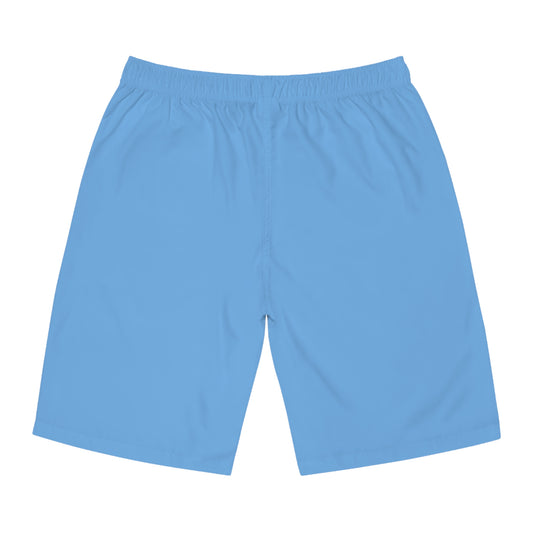 Sandy Grave Peace Palm swim trunks detail — skeletal palm print, lightweight beach shorts